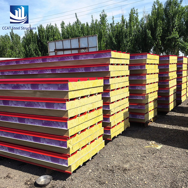 Огнестойкие теплоизоляционные панели по индивидуальному заказу Сэндвич-панели из минеральной ваты для коммерческих и промышленных крышных зданий