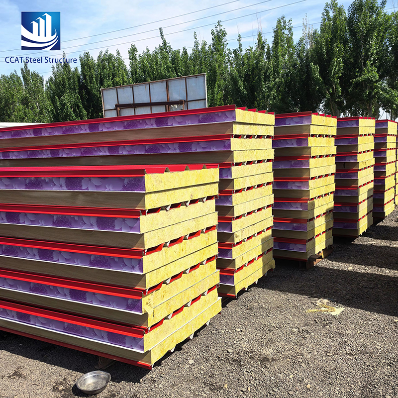 Огнестойкие теплоизоляционные панели по индивидуальному заказу Сэндвич-панели из минеральной ваты для коммерческих и промышленных крышных зданий